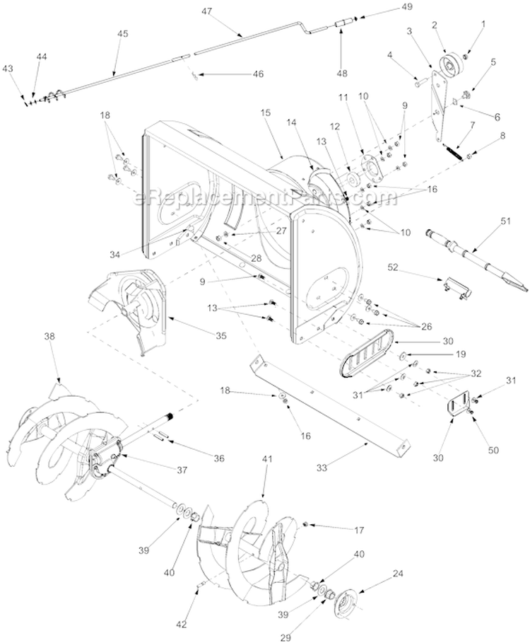 Page D Diagram and Parts List for 31BH5C3F401 2004 Yard Man Snow Blower